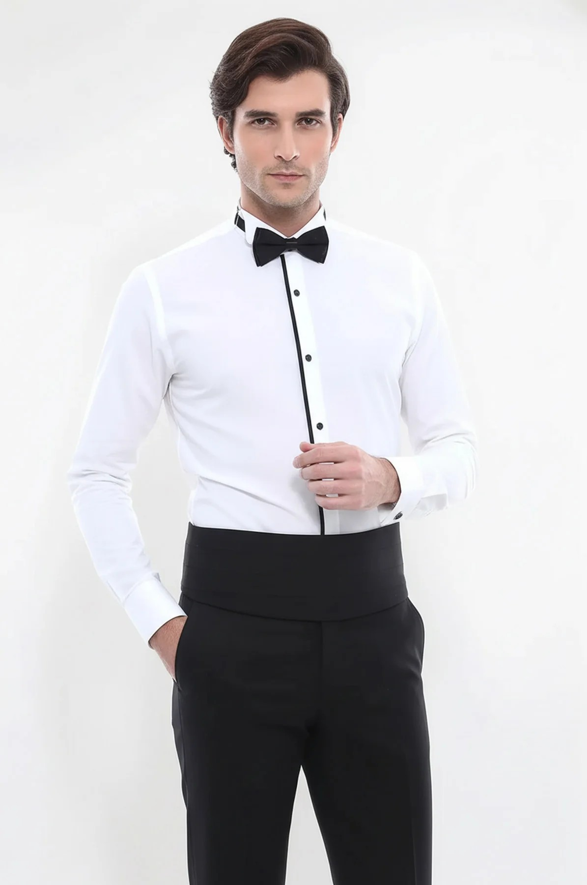 Cream Tuxedo Shirt - Image 3