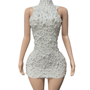 White elegant short dress for fashion luxurious night event