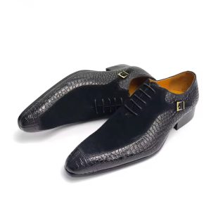 Men's Oxford Dress Shoes Handmade Cow Suede Top Layer Cowhide