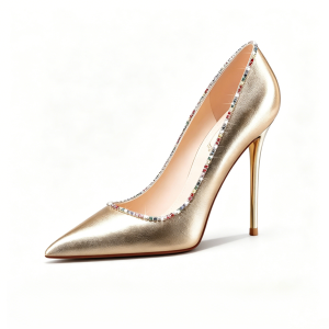 Zircon Golden Pointed Shoes
