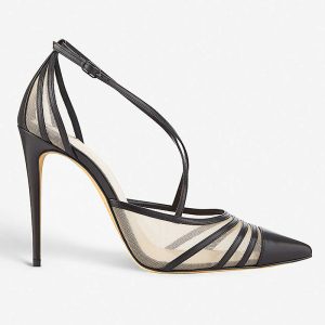 Black Mesh Design Stylish Pointed Toe