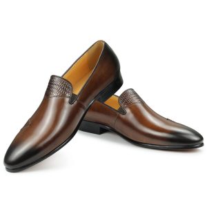 High-End Men's Genuine Cow Leather Oxfords Brown Shoes
