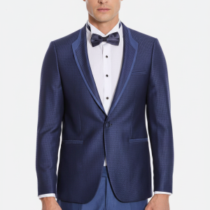 High quality Dot Patterned Dark Blue Tuxedo