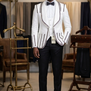 White Men's Slim Fit Tuxedo