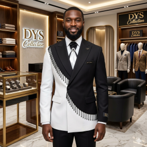 European Style Luxury Black & White Tuxedo