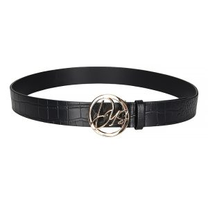 Gold Buckle Leather Belt